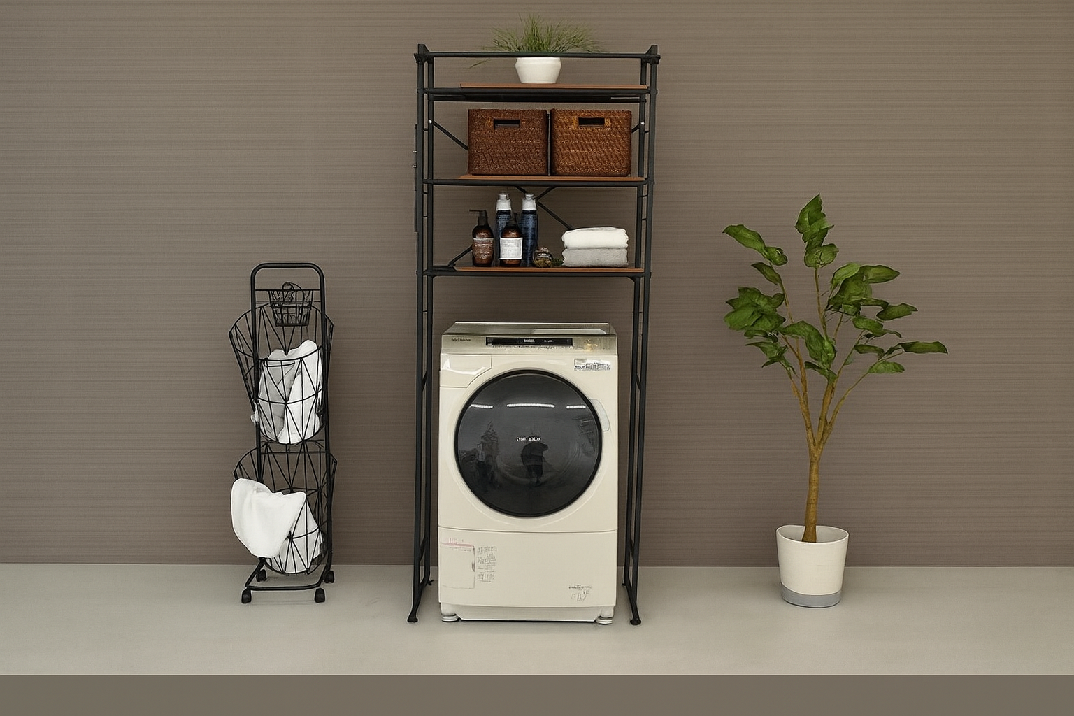 角型ランドリーラック(棚3段タイプ)